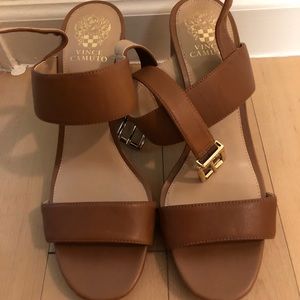 Vince Camuto brown block heels, perfect condition